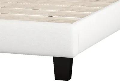 Merax Upholstered Platform Bed with Saddle Curved Headboard and Diamond Tufted Details