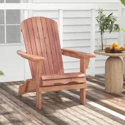 Hivvago 1 Piece Folding Adirondack Chair with High Backrest and Wide Armrests