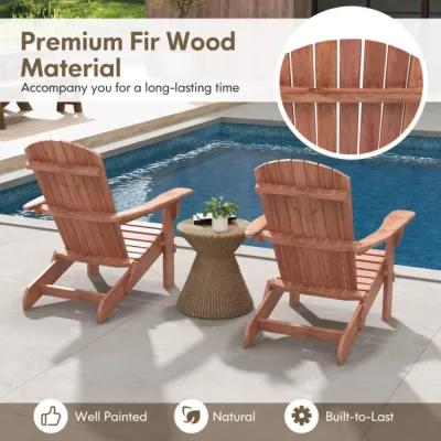 Hivvago 1 Piece Folding Adirondack Chair with High Backrest and Wide Armrests