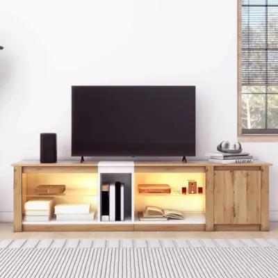 Merax Modern Storage Cabinet TV Stand with LED Light