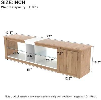 Merax Modern Storage Cabinet TV Stand with LED Light