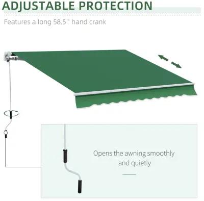 Green Patio Shield: 12x10 Manual Retractable Awning