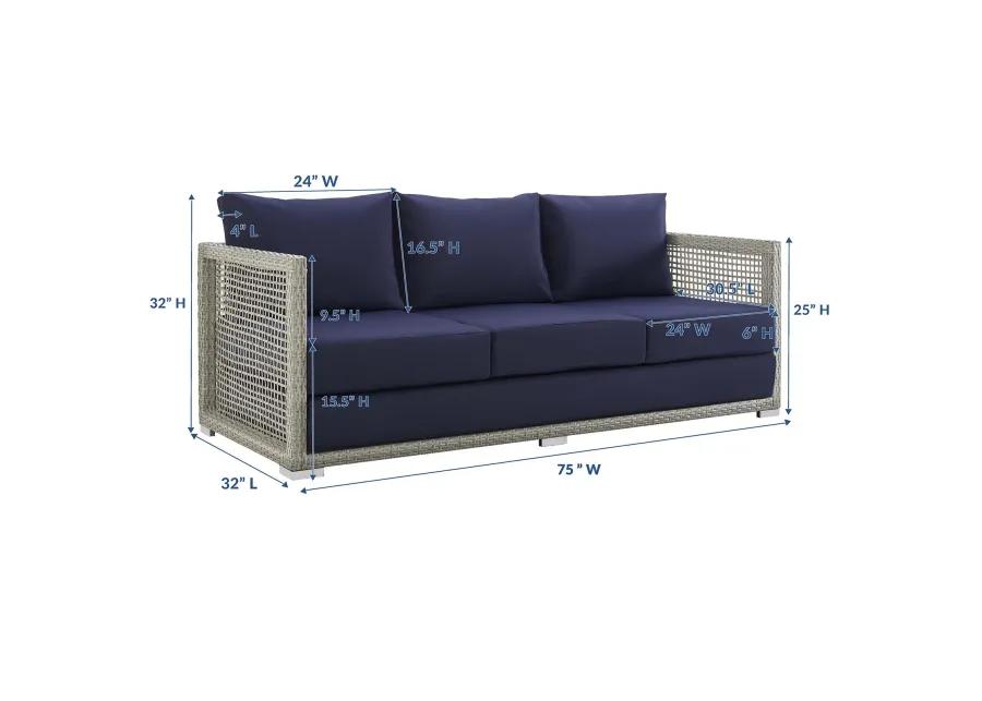 Modway - Aura Outdoor Patio Wicker Rattan Sofa