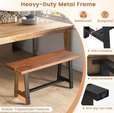 3-Person Dining Bench, Entryway Shoe Bench with Metal Frame for Storage and Seating