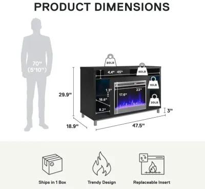 Ameriwood Home Lumina Fireplace TV Stand for TVs up to 48"