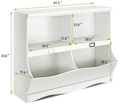 Hivvago Kids Storage Unit Baby Toy Organizer Children Bookshelf Bookcase-White