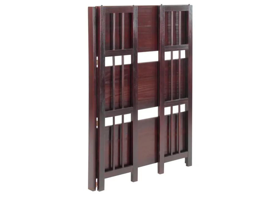 Casual Home 3 Shelf Folding Stackable Bookcase, 27.5" Wide, Espresso