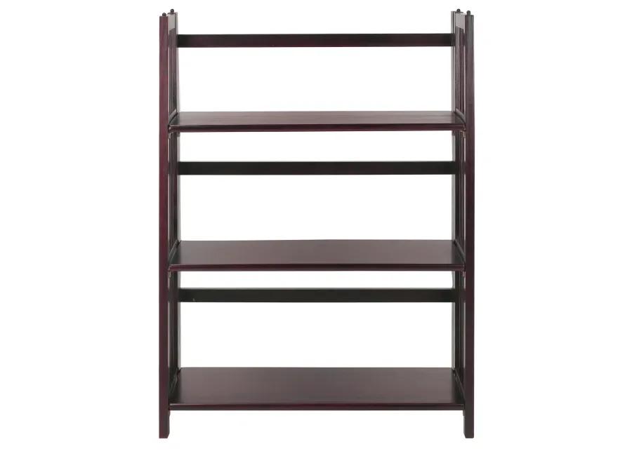 Casual Home 3 Shelf Folding Stackable Bookcase, 27.5" Wide, Espresso