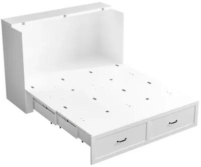 FUFU&GAGA Convertible Bed with Storage Drawers for Bedroom (61.8" W x 81.5" D x 43.9" H) White