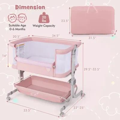 Hivvago Baby Bassinet Bedside Sleeper with 6-Level Adjustable Height