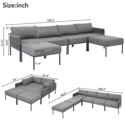 Merax 6-Pieces Aluminum Patio Furniture Set