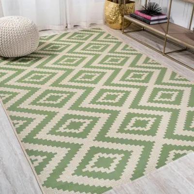 Sintra Diamond Tribal Blue/Gray Indoor/Outdoor Runner Rug