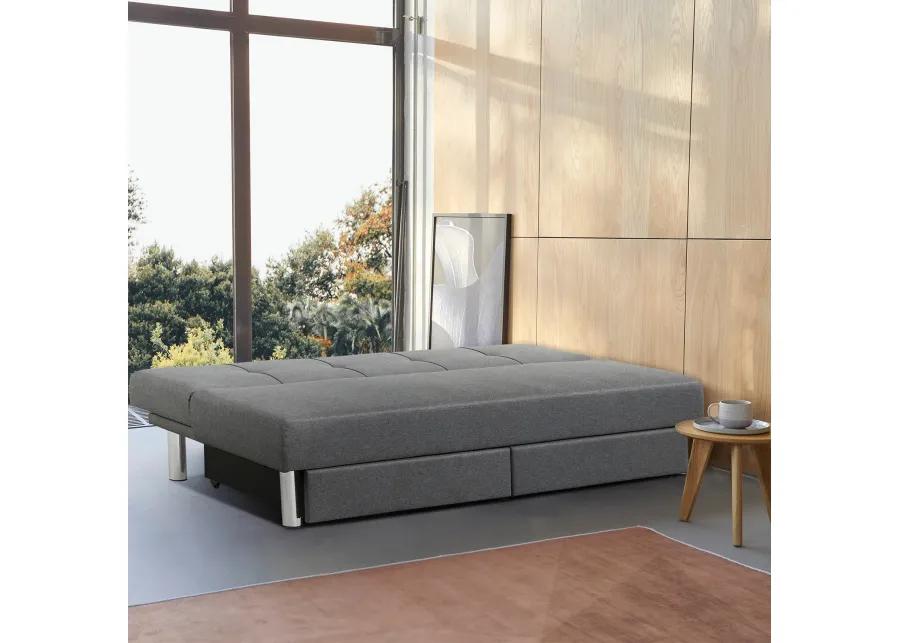 3-Seat Convertible Sofa Bed with 2 Large Drawers and 3 Adjustable Angles