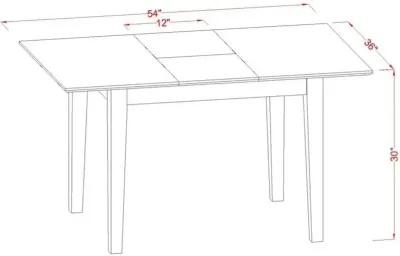 5 Piece Kitchen Table Set Consists of a Rectangle Dining Table