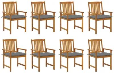 vidaXL Garden Chairs with Cushions 8 pcs Solid Acacia Wood