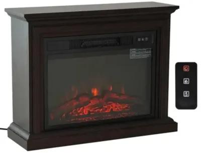 31 inch Dark Brown Electric Fireplace Heater Dimmable Flame Effect and Mantel w/ Remote Control