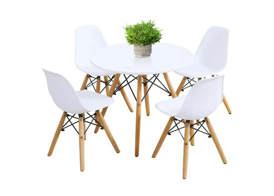 5 Pieces Kids Mid-Century Modern Table Chairs Set