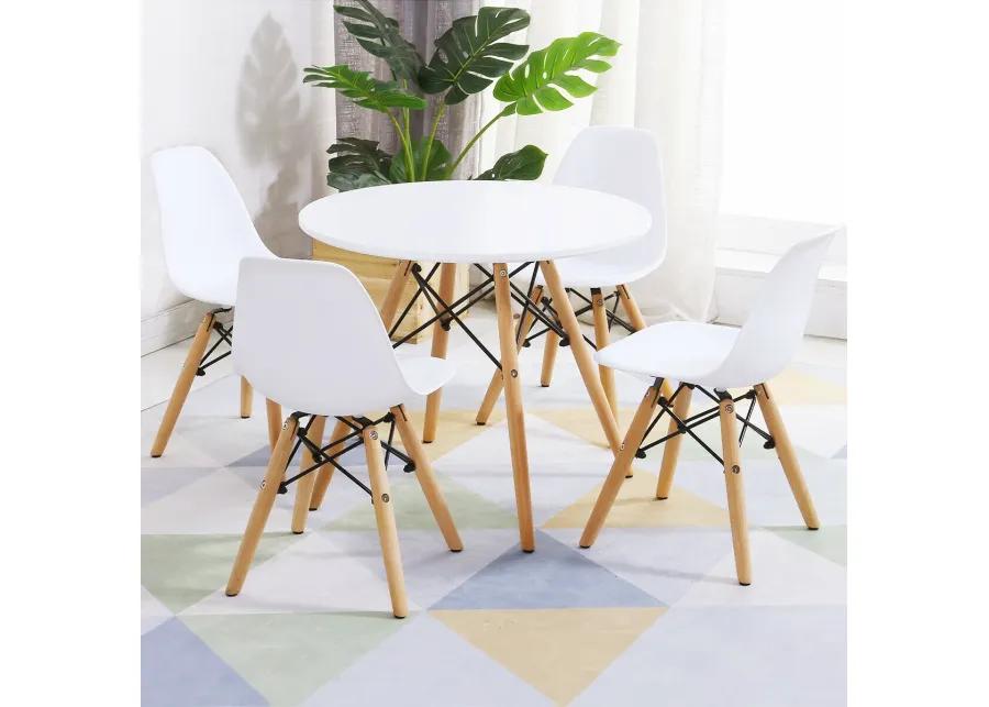 5 Pieces Kids Mid-Century Modern Table Chairs Set