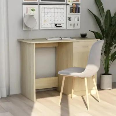 vidaXL Desk Sonoma Oak 39.4"x19.7"x29.9" Chipboard, 801083