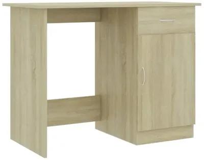 vidaXL Desk Sonoma Oak 39.4"x19.7"x29.9" Chipboard, 801083