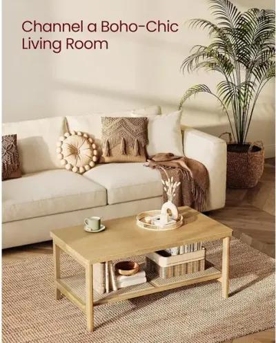 VASAGLE 2-Tier Coffee Table for Living Room