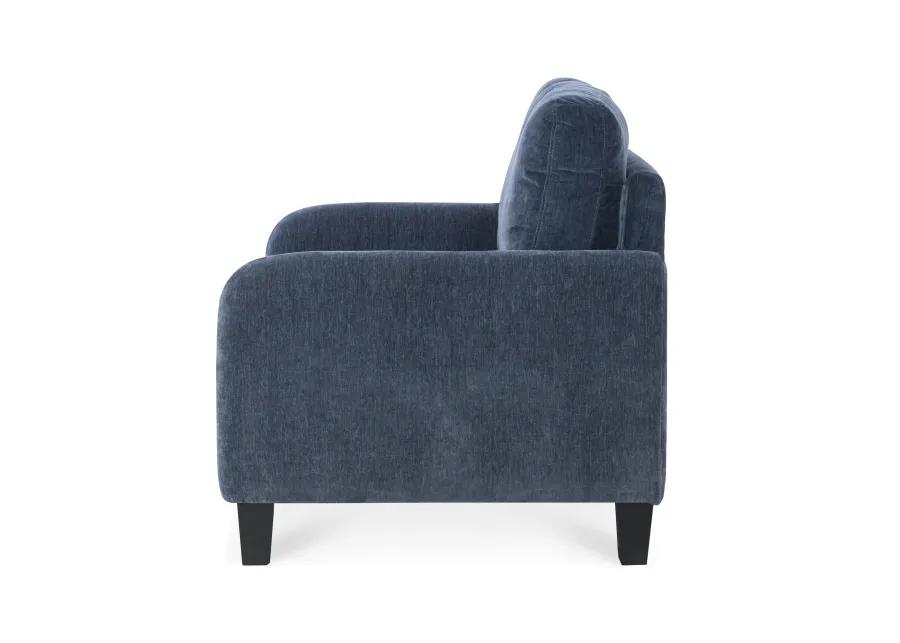 Everly Blue Velvet Loveseat