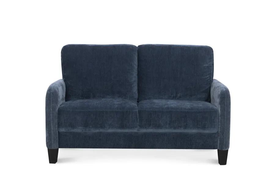 Everly Blue Velvet Loveseat