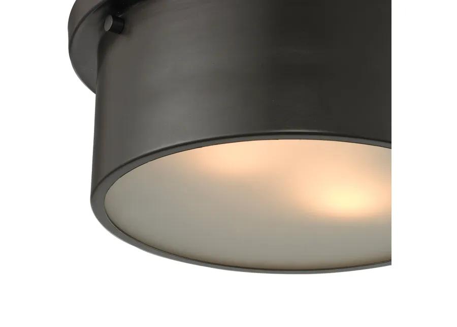 Simpson 10'' Wide 2-Light Bronze Flush Mount