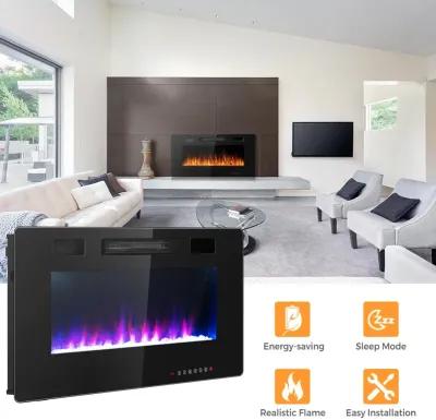 36 Inch Ultra Thin Wall Mounted Electric Fireplace