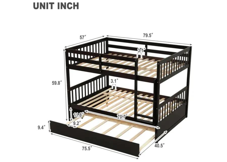 Full Over Full Bunk Bed With Trundle