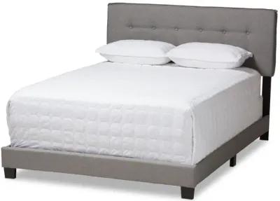 Baxton Studio Audrey Modern and Contemporary Light Grey Fabric Upholstered Queen Size Bed