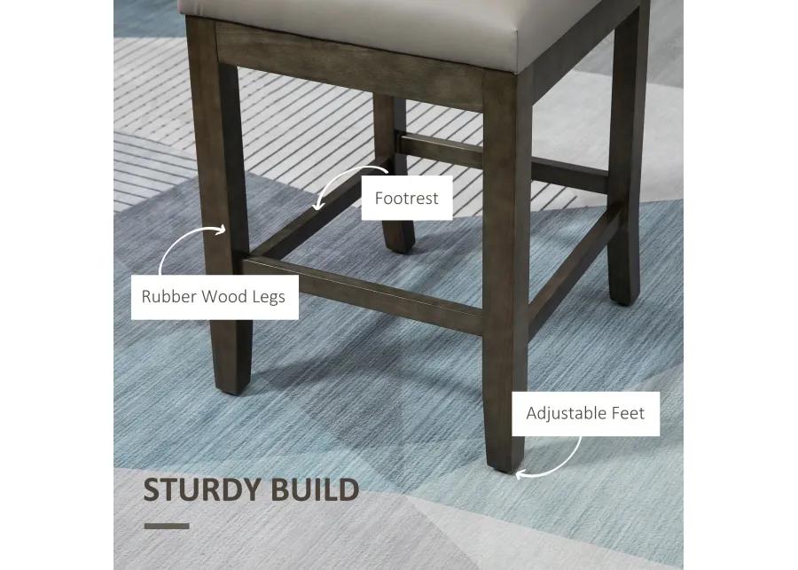 Gray Dining Chairs: Counter Height Bar Stools with Wood Legs