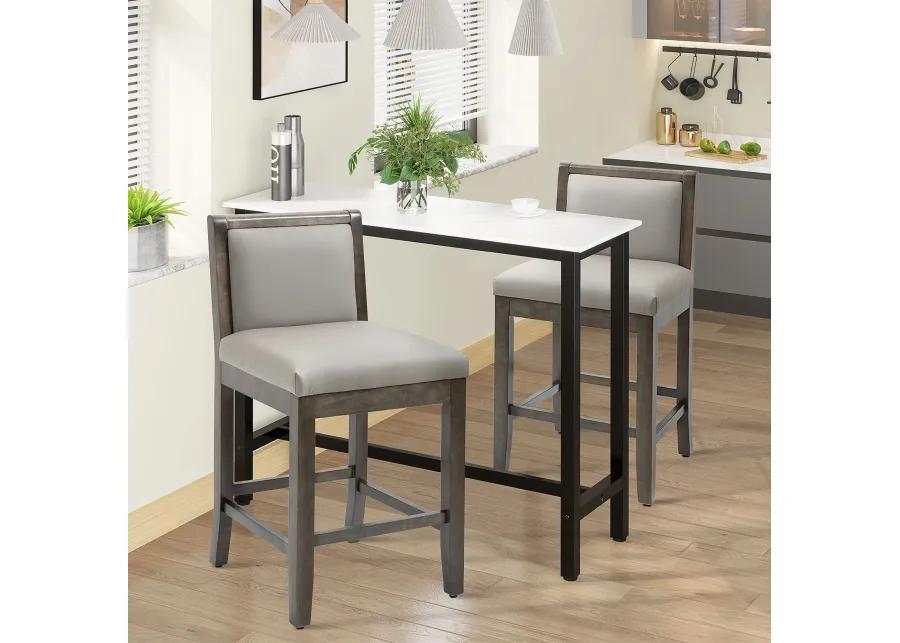 Gray Dining Chairs: Counter Height Bar Stools with Wood Legs