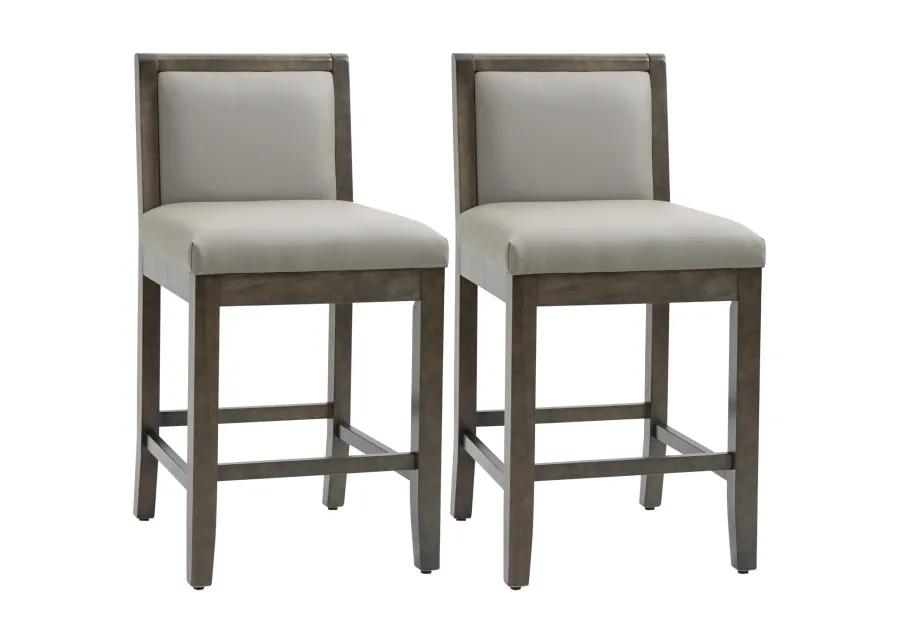 Gray Dining Chairs: Counter Height Bar Stools with Wood Legs