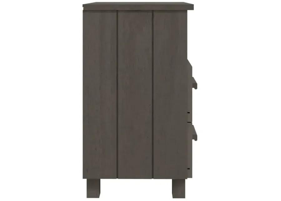 Bedside Cabinet HAMAR Light Gray 15.7"x13.8"x24.4" Solid Wood Pine