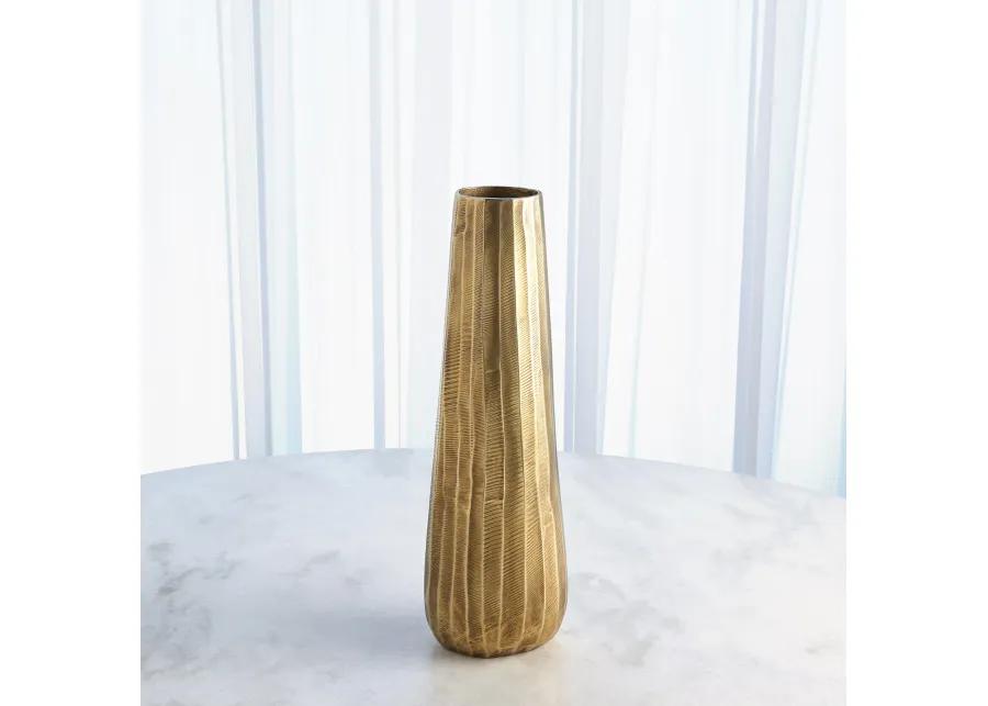 Chased Round Vase- Medium Brass