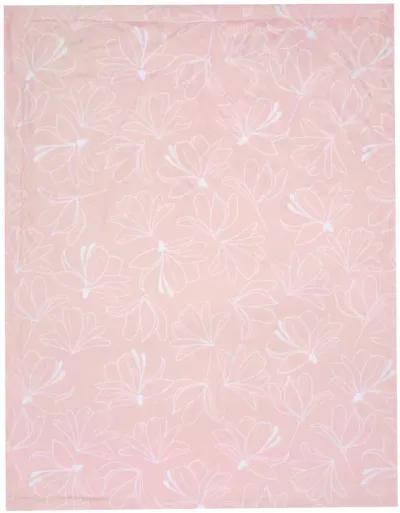 Lambs & Ivy Petals Pink/White Floral Fleece Faux Shearling Soft Baby Blanket