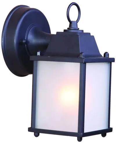 Homezia Matte Black Hanging Frosted Glass Lantern Wall Light