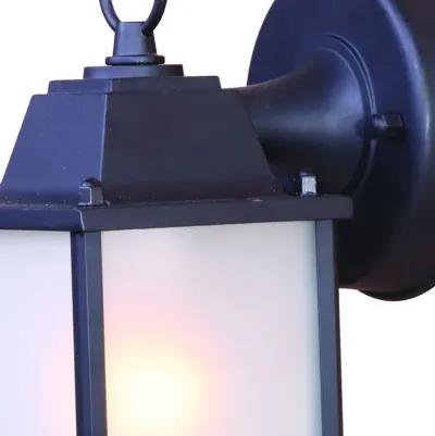 Homezia Matte Black Hanging Frosted Glass Lantern Wall Light