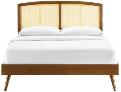 Modway - Sierra Cane and Wood Full Platform Bed with Splayed Legs