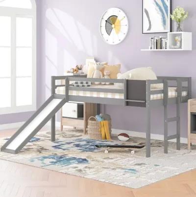 Merax Loft Bed Wood Bed with Slide