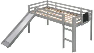 Merax Loft Bed Wood Bed with Slide