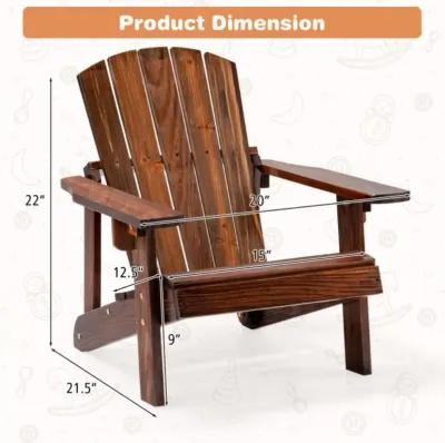 Hivvago Kid's Adirondack Chair with High Backrest and Arm Rest