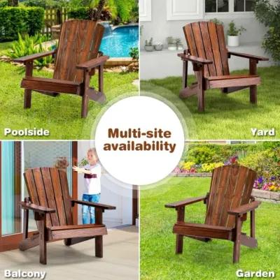 Hivvago Kid's Adirondack Chair with High Backrest and Arm Rest