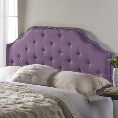 Contemporary Button-Tufted Upholstered Headboard with Nailhead Accents