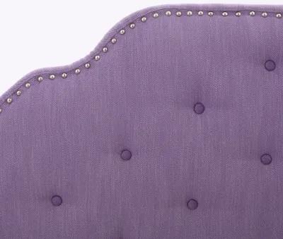 Contemporary Button-Tufted Upholstered Headboard with Nailhead Accents