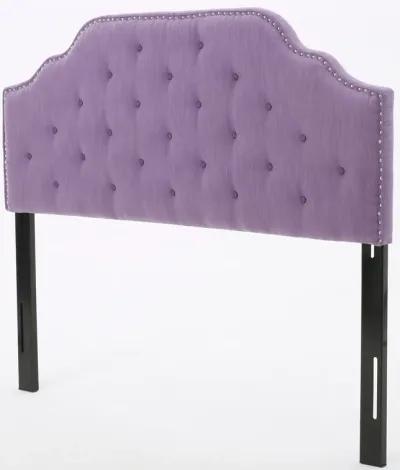 Contemporary Button-Tufted Upholstered Headboard with Nailhead Accents