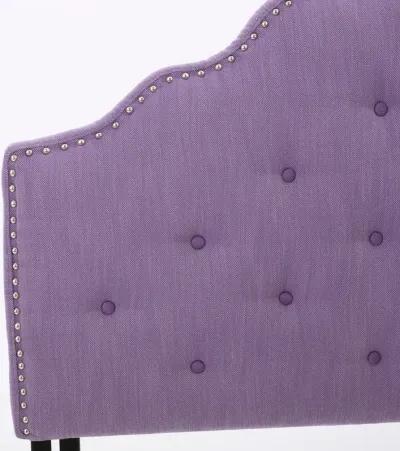 Contemporary Button-Tufted Upholstered Headboard with Nailhead Accents