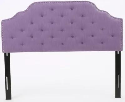 Contemporary Button-Tufted Upholstered Headboard with Nailhead Accents