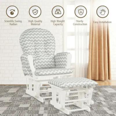 Baby Nursery Relax Rocker Rocking Chair Glider and Ottoman Set